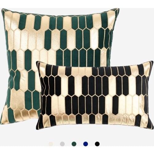 Modern Simple Honeycomb Pattern Embroidered Velvet 45x45cm Living Room Sofa Car Pillowcase tatami cushion