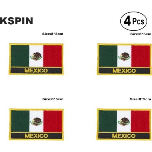 Mexico Rectangular Shape Flag Iron on Saw on Patches Embroidered Flag Patches National Flag Patches for Clothing