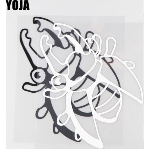 YOJA 14.9×12.4CM Cartoon Animals Handsome Beetle Vinyl Decal Car Stickers Black/Silver 19C-0114