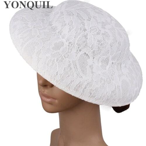 Big size 30 CM Wedding Fascinator Bases For Women Bride Wedding Fascinator Hats DIY Hair Accessories Elegant Lady Lace Chapeau
