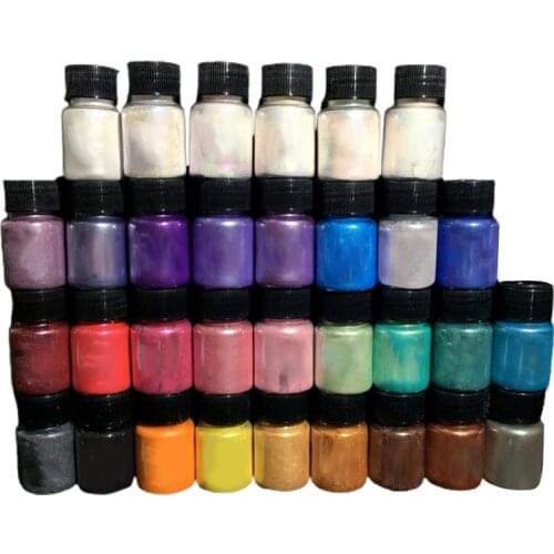 1 Set 32 Colors Resin Pigment Rainbow Pearl Powder Colorant Epoxy Mold Glitter Filling Material Manicure Decorations Tool