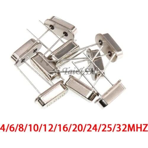 10PCS 4Mhz 6Mhz 8Mhz 12Mhz 16Mhz 20Mhz 24Mhz 32.768K 2*6 32.768K 3*8 Quartz Crystal Resonator Passive Oscillator HC 49S