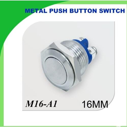 16mm Start Horn Button Momentary Metal Push Button Switch reset flat 3A