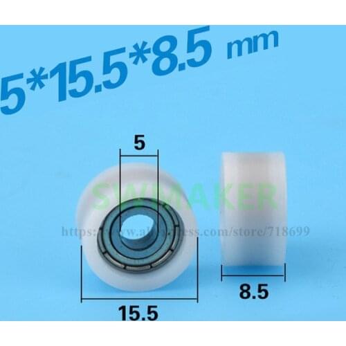 1pce 5*15.5*8.5mm F type bearing, pulley, planar insert, , small wheel, POM Door and window pulley