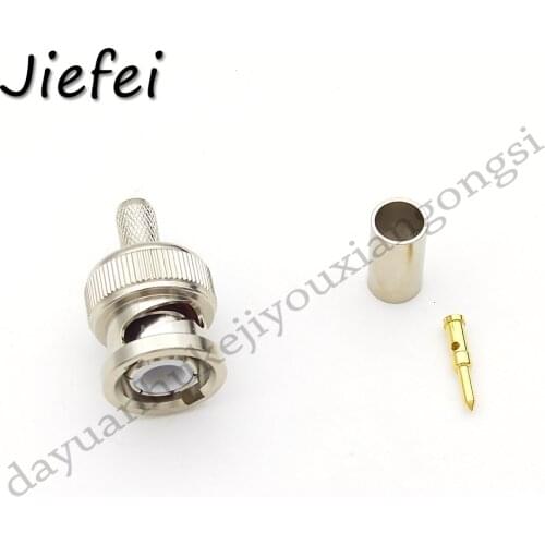 2Sets High quality Brass 3-Piece BNC Male RG58 Plug Crimp Connectors