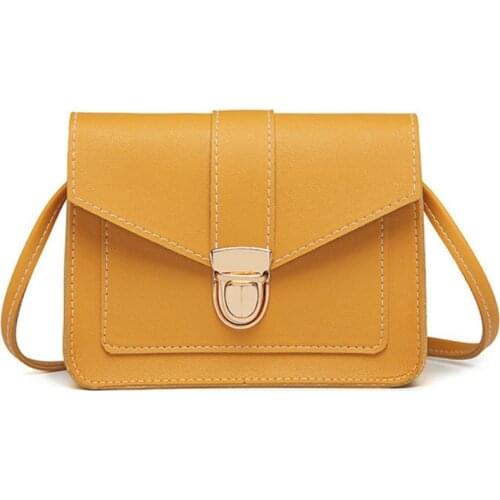 2021 Mini Pu Leather Shoulder Messenger Bag for Girl Yellow Bolsas Ladies Phone Purse Fashion Small Crossbody Bags for Women