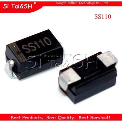 100PCS SS110 SR1 100 SMD Schottky Barrier Rectifier SMA Diode 1A 100V