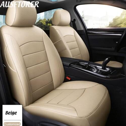 AUSFTORER Genuine Leather Covers Seat for Mercedes-Benz B 180 200 250 260 Car Seat Cover Sets Cowhide Seat Protector Accessories