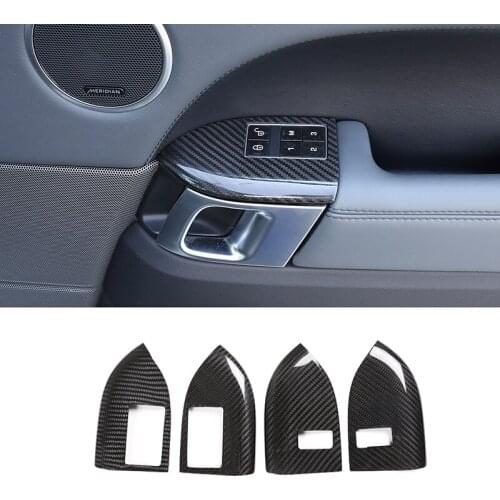 Real Carbon Fiber for Land Rover Range Rover Sport RR Sport 2014-20 Car Child Lock Button Cover Car Interior Accessories 2 Style