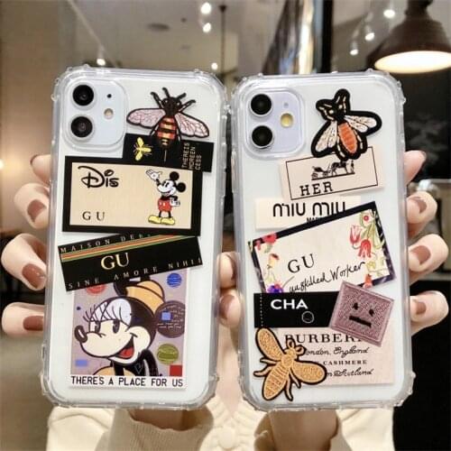 Disney Mickey Fashion TPU Anti-drop Soft Phone Case for iPhone 12 11 Pro Max XR XS Max 7 8 Plus X Full Body Phone Back Cover