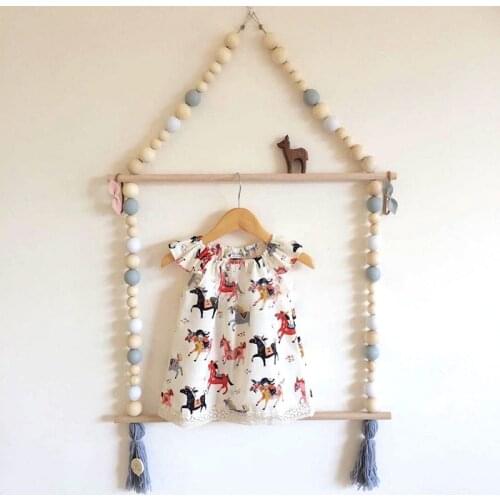 Nordic Style Wood Coat Rack Wall Hangings Children Girl Bedroom Decorations Wall Decor Ornaments Cute Wall Hanger Hook Nursery