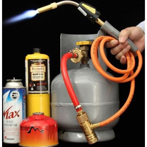 Mapp Torch Gas Welding Torch Self Ignition 1.5m(5ft) Hose Gas Brazing Burner Soldering Quenching BBQ Burner CE HVAC/R Hand Torch