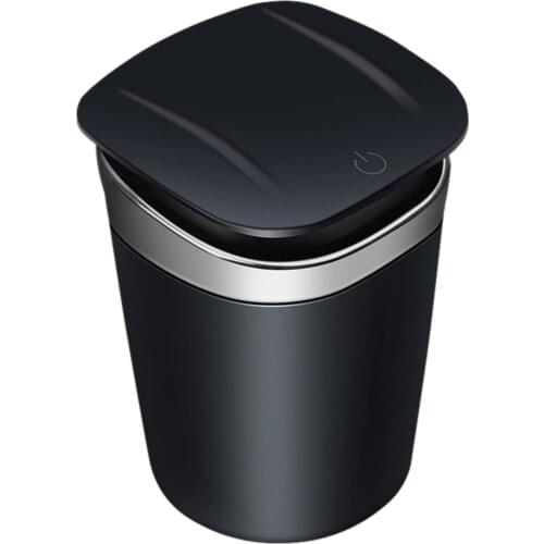 High End Car Ashtray With LED Ambient Light Multi-Scene Application Portable Ashtray Washable Cigarette Holder With Lid