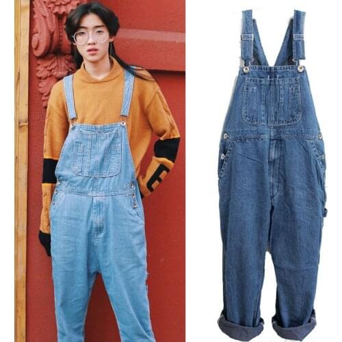 Hot 2020 Mens Plus Size 26-40 42 44 46 Overalls Large Size Huge Denim Bib Pants Fashion Pocket Jumpsuits Free Shipping Brand