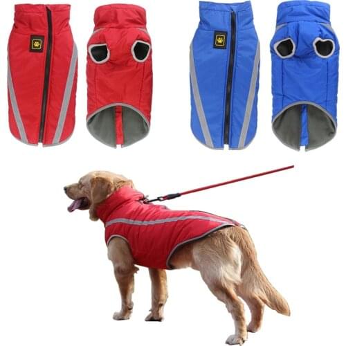 Dog Jacket Large Breed Dogs Overalls Waterproof Reflective Warm Winter Fleece Coat Vest Overalls for Large Dogs Clothes XL-6XL