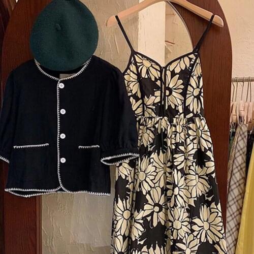 Summer Suit Women 2021 New Plus Size Womens Plus Size Blouse + Womens Thin Sling Dress Two-piece Suit