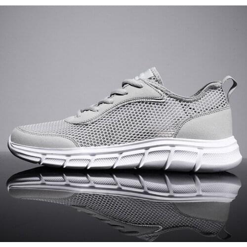 Summer Shoes For Men Non-Leather Casual Light Running Shoe Male Fashion Mesh Walking Driving Flat Breathable Sport Hollow 2021