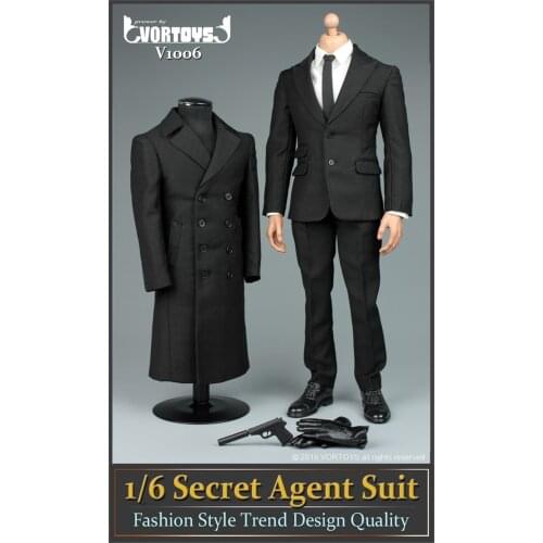 Best Sell James 007 Bond Overcoat Shirt & Pants & Shoes & Gloves+necktie V1006 1/6 Male Solider Figure For 12in Action Figure