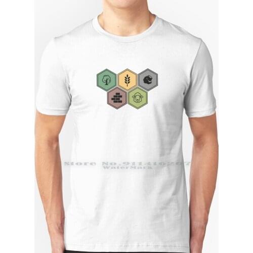 Minimalist Catan T Shirt 100% Pure Cotton Catan Settlers Of Catan Settlers Board Game Board Gamer Robber