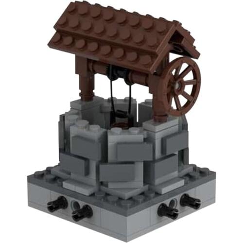 MOC Village Town Street Water Well Drilling Building Blocks Kit Simulation Model Bricks Assemble Toys For Children Birthday Gift