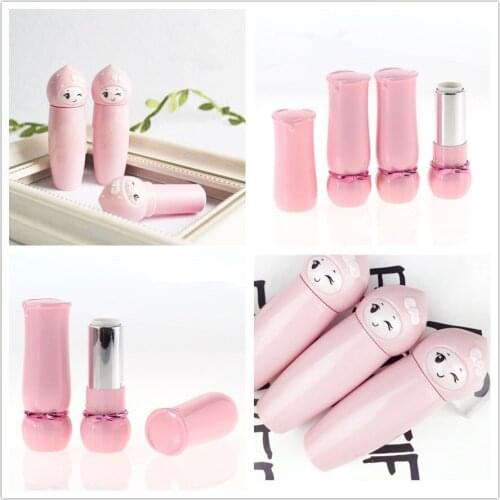 DIY Cute Girls Pink Empty Lipstick Lip Balm Tubes Cartoon 12.1mm Makeup Batom Lip Mouth Moisturizer Containers Packing 20pcs/lot