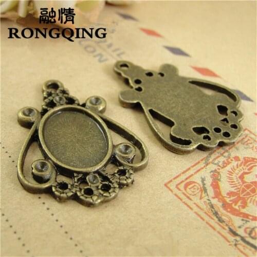 RONGQING 14*10MM 50pcs/lot United States Retro Tray necklace DIY Accessories Wholesale Craft