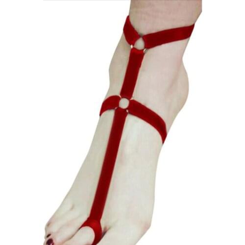 Women Sexy Foot Decoration Polyester Foot Bandage Belt Foot Garter High Quality Solid Color All-Match Mature Lady Accessories