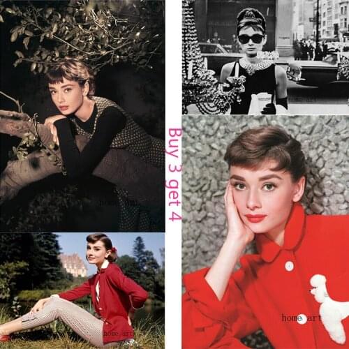 Audrey Hepburn Poster Clear Image Wall Stickers Home Decoration High Quality Prints White Coated Paper