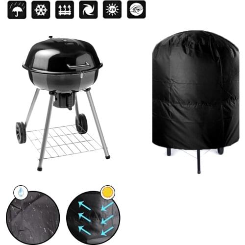 Anti Dust Camping Outdoor Barbecue Cover Waterproof Rain Protective Grill Cover 77x58cm/80x66x100cm Round BBQ Grill Cover