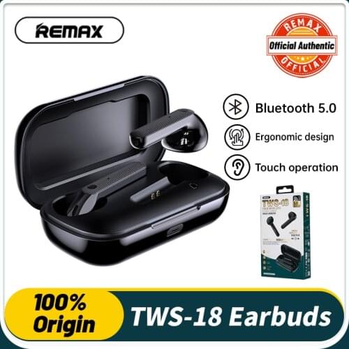 Remax Tws18 True Wireless Stereo Headset Dual Host Smart Touch ABS Injection Molding UV High Gloss Texture Comfortable To Wear