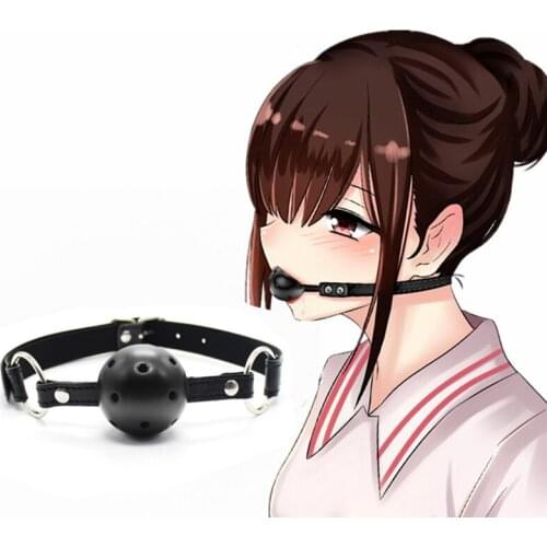 Sex Blocked ball Adult Games Mouth Gag Silicone Ball Oral Fixation PU Leather Band Bondage Restraints 4 Colors Sex Toys
