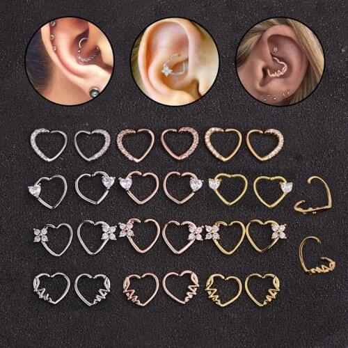 Heart Tragus Piercing Helix Piercing Stud Daith Helix Earrings Nose Ring Ear Piercing Jewelry