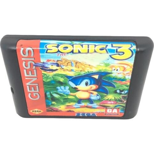 Sonic 3 for 16 bit Game Card Game Cartridge for Sega Mega Drive / Genesis System EUR/USA Shell