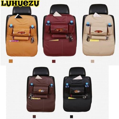 LUHUEZU 5 Colors Car Seat Back Bag Storage bag Stowing Tidying Lid For Nissan Patrol Y62 Toyota Land Cruiser Prado 200 120 150