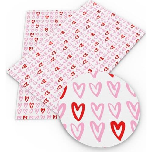 20*33cm Love Heart Faux Synthetic Leather Fabric For Bow-knot Bags Wallet Earring Phone Case Scrapbook DIY,1Yc16125