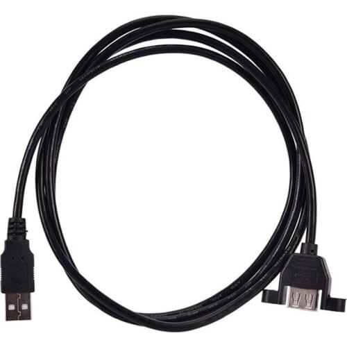 JETTING 60cm USB 2.0 A Male To A Female Panel Mount Mounting Screw Lock Extension Cable USB Chassis Extension Cable