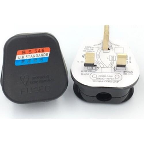 High Quality Black 3 Pin UK Mains Top Plug 13A Appliance Power Socket Fuse Adapter Household,1 pcs