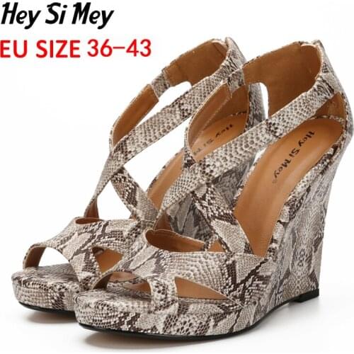 Sandals women 2019 High heel Open toe shoe Platform serpentin Sandal sexy summer Ladies shoes sandalia feminina Size 35-40 Pumps