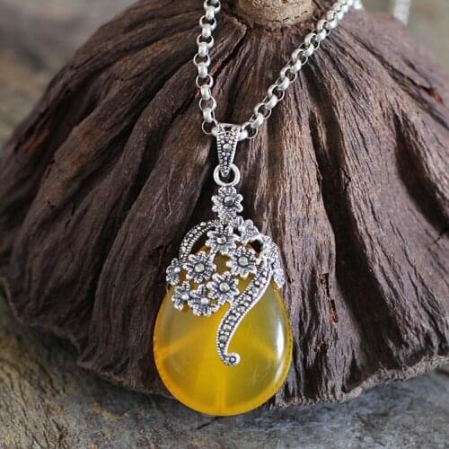 Handmade Thai Silver Necklace Pendants 925 Sterling Silver Pendants Vintage Fine Jewelry Pendant Birthday gift Freeshipping