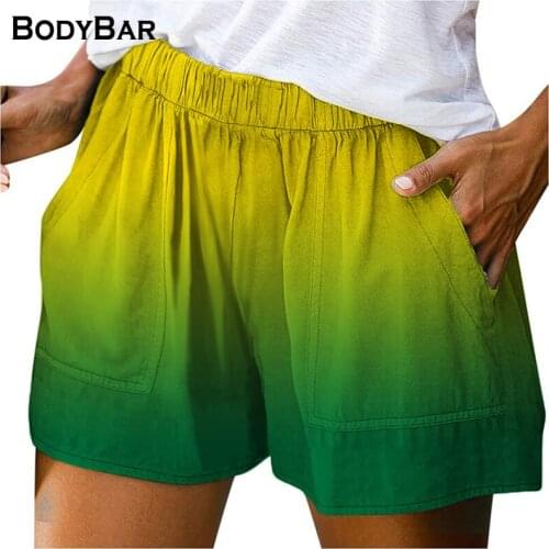 2021 Fashion Gradient Wide-leg Shorts Summer Comfort Pocket Pants Hot Sale Capri High Quality Female Straight Trouser Streetwear