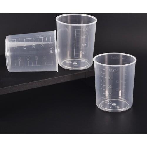 100ml Graduated Measuring Cup Epoxy Resin Silicone DIY Tool Container Plastic Transparent Mixing Cup Kitchen Baking Supplies