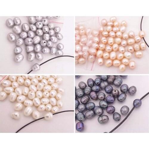 100 PCS Real Growth Pearl Loose Beads Hole Size: 2mm white Pink gray black brown Choose