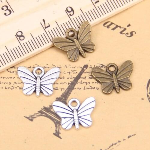 30pcs Charms butterfly 11x7mm Antique Pendants,Vintage Tibetan Silver Jewelry,DIY for bracelet necklace