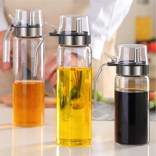 300ml 500ml Oil Dispenser Bottle Anti-Leak Glass Container Soy Sauce Vinegar Cruet Bottle For Kitchen Cooking BBQ Fry Sauce