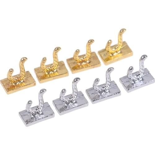 4Pcs 1:12 Dollhouse Miniature Clothes Coat Hook Rack Metal Wall Hanger Dollhouse Bathroom Accessories
