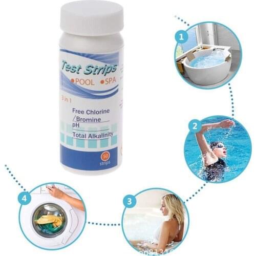 50 Strips 5 In 1 Swimming Pool Spa Water Test Strips Nitrate Water Quality Test Paper Nitrite PH Hardness Tester Paper
