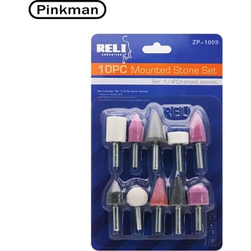 10pcs Abrasive Mounted Stone Set Multi Tool Grinding Burr Wheel Grinding Stone Wheel 1/4 Shank For Dremel Dremel Rotary Tools