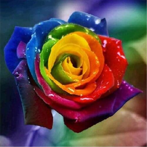 Diamond Painting Rainbow Rose Animals Wolf Painting 5D DIY Diamond Embroidery Cross Stitch Kit Home Cafe shop Art Decor