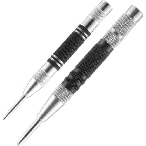 Upgrade Automatic Center Pin Spring Loaded Mark Center Punch Tool Wood Indentation Mark Woodworking Tool Bit 2pcs Punch Needle A