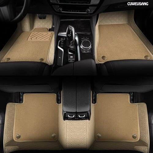 CUWEUSANG leather car floor mats for Alfa Romeo Giulia Stelvio 2017 2018 Custom foot Pads automobile carpet car foot mats